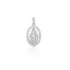 Banter Cubic Zirconia Oval Frame Our Lady Of Guadalupe Necklace Charm In Sterling Silver Charms