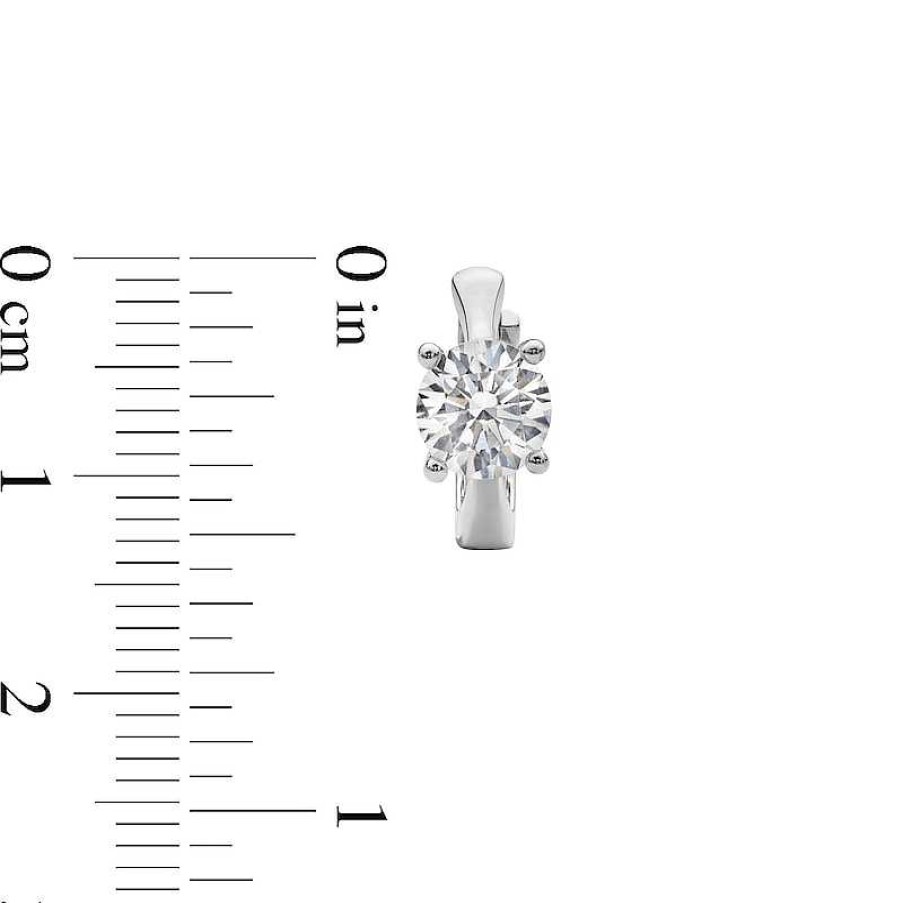 Banter Sterling Silver Cz Solitaire Stone Huggies Earrings