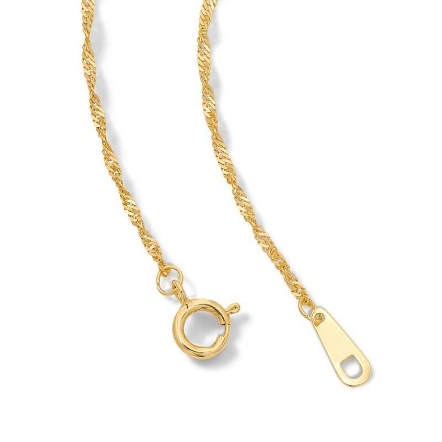 Banter 020 Gauge Singapore Chain Necklace In 10K Solid Gold - 18" Necklaces