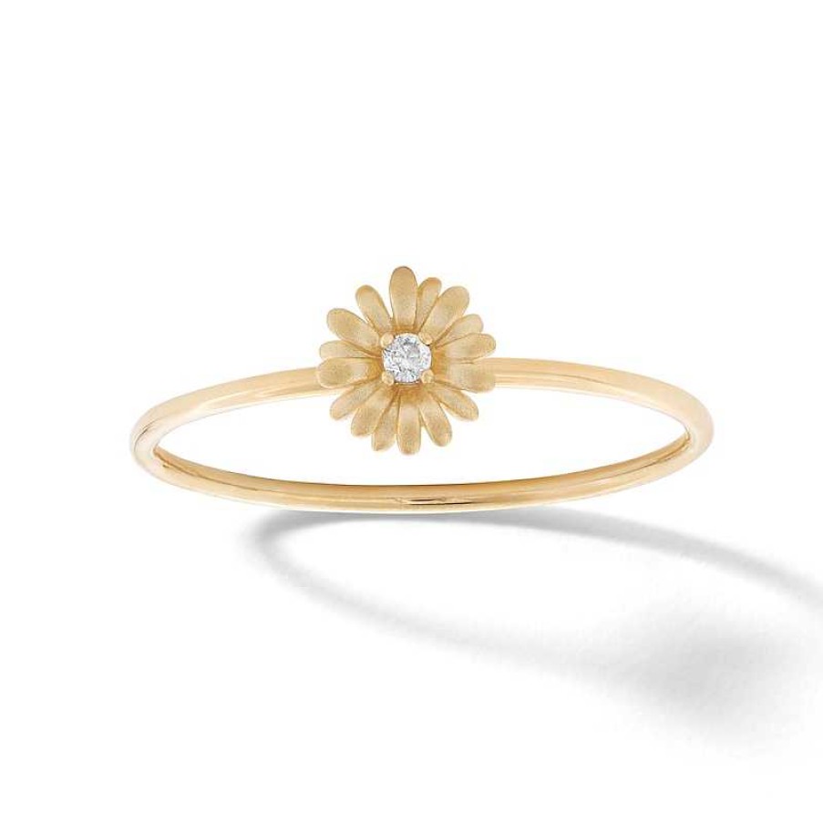 Banter 10K Solid Gold Cz Daisy Ring Rings