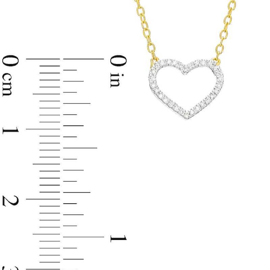 Banter 1/20 Ct. T.W. Diamond Heart Necklace In Sterling Silver With 14K Gold Plate - 18" Necklaces