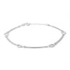 Banter Sterling Silver Heart Station Triple Chain Anklet Ankle