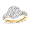 Banter 3/8 Ct. T.W. Composite Diamond Double Frame Triple Row Vintage-Style Engagement Ring In 10K Gold Rings