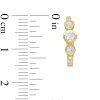 Banter Cubic Zirconia Three Center Stone Huggie Hoop Earrings In 10K Gold Earrings