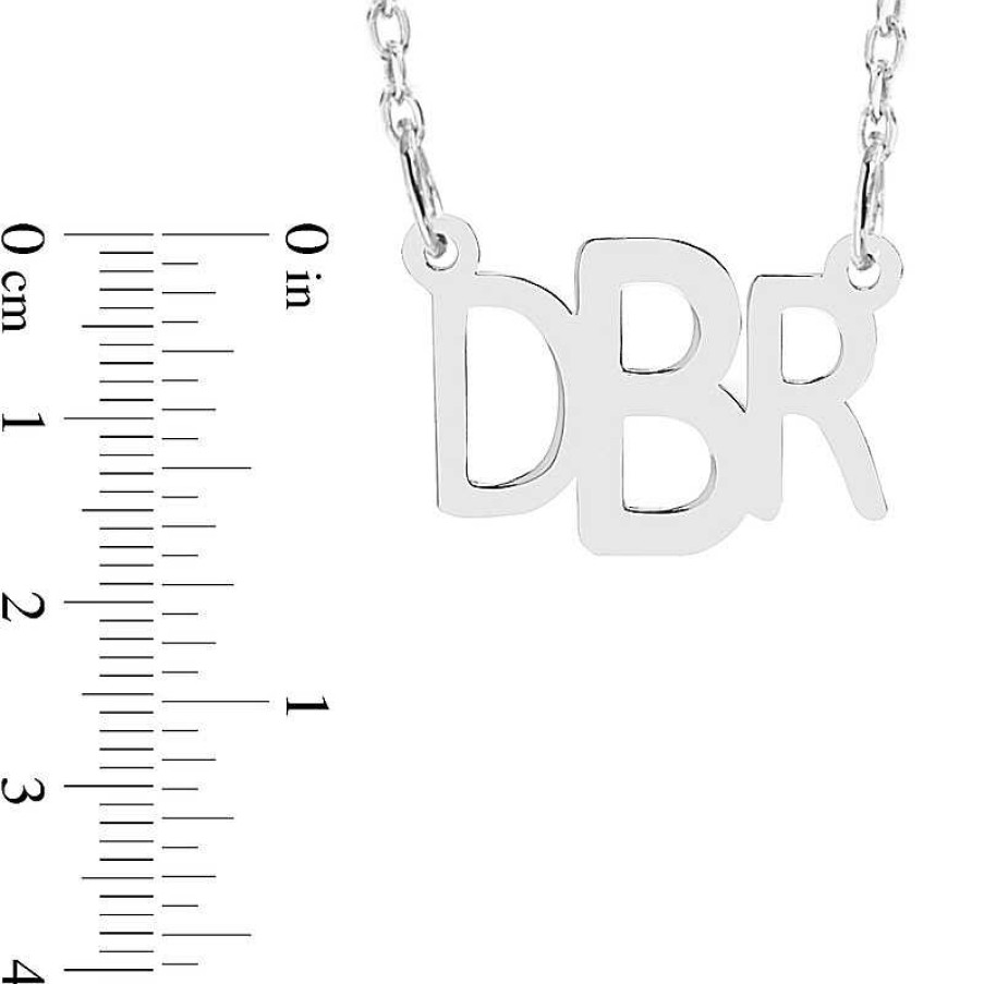 Banter Sterling Silver Block Monogram Cable Chain Necklaces