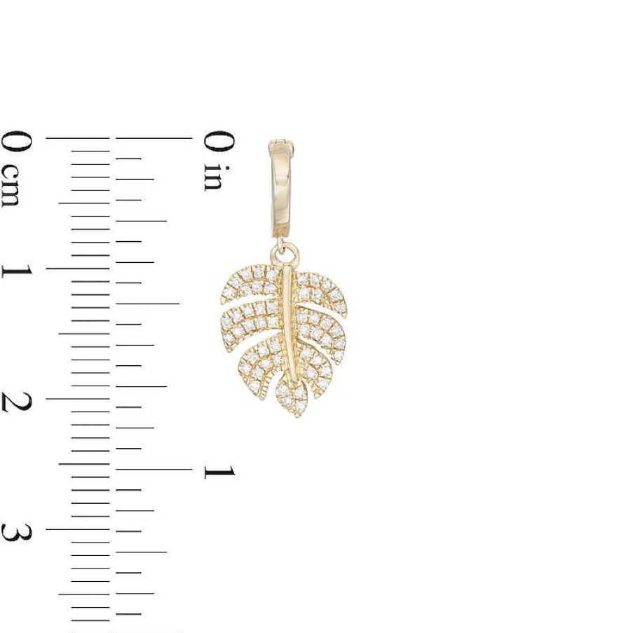 Banter 1/10 Ct. T.W. Diamond Leaf Necklace Charm In 10K Gold Charms