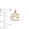 Banter Cubic Zirconia Paw Print Outline Necklace Charm In 10K Solid Gold Charms