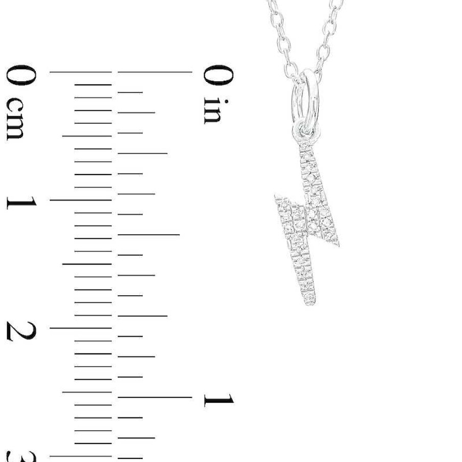 Banter 1/20 Ct. T.W. Diamond Lightning Bolt Necklace In Sterling Silver - 18" Necklaces