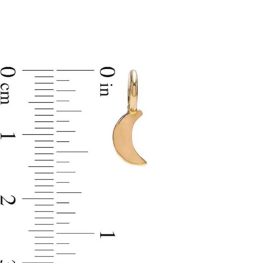 Banter Moon Mini Hoop Charm In 10K Solid Gold Earrings