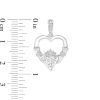 Banter 6.0Mm Heart-Shaped Cubic Zirconia Claddagh Heart Necklace Charm In Hollow Sterling Silver Charms