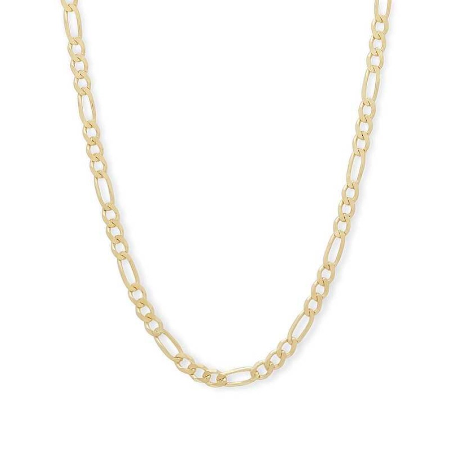 Banter 080 Gauge Diamond-Cut Figaro Chain Necklace In 10K Solid Gold - 22" Necklaces