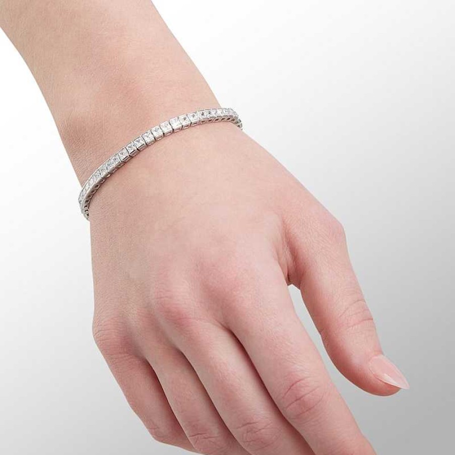 Banter 3Mm Princess-Cut Cubic Zirconia Tennis Bracelet In Sterling Silver - 7.25" Bracelets