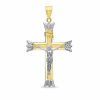 Banter Crucifix With Leaf Tips Charm In 10K Solid Two-Tone Gold Charms