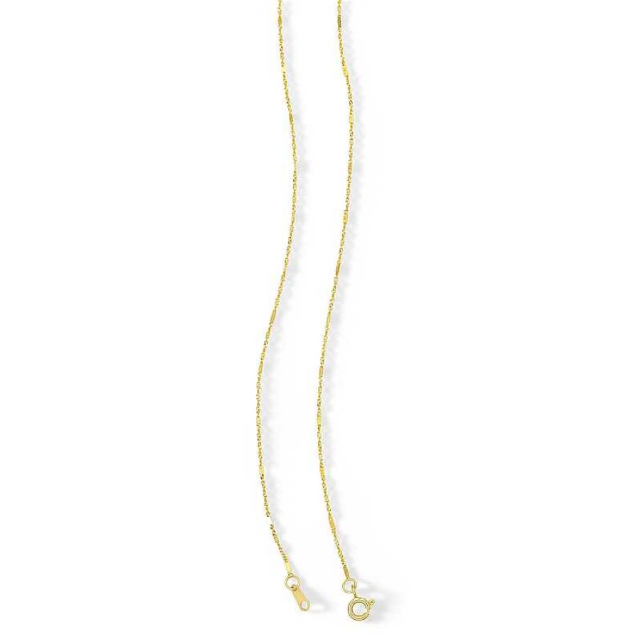 Banter 024 Gauge Singapore Chain Necklace In 10K Solid Gold - 18" Necklaces