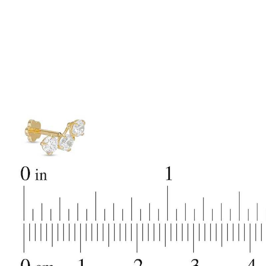 Banter 14K Tube Gold Cz Crawler-Style Stud - 18G 5/16" Ear