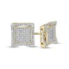 Banter 1/4 Ct. T.W. Square Composite Diamond Concave Frame Stud Earrings In 10K Gold - Xl Post Earrings