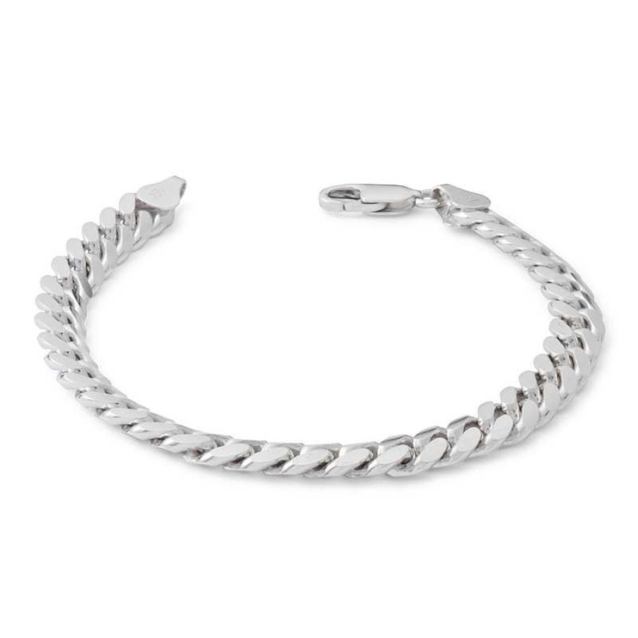 Banter Made In Italy 210 Gauge Cuban Curb Chain Bracelet In Solid Sterling Silver - 7.5" Bracelets