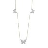 Banter 1/3 Ct. T.W. Diamond Triple Butterfly Station Necklace In 10K Gold - 20" Necklaces