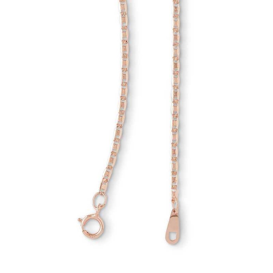 Banter 040 Gauge Valentino Chain Necklace In 10K Hollow Rose Gold - 18" Necklaces