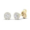 Banter 10K Solid Gold 1/2 Ct. T.W. Lab-Created Diamond Small Round Halo Studs Earrings