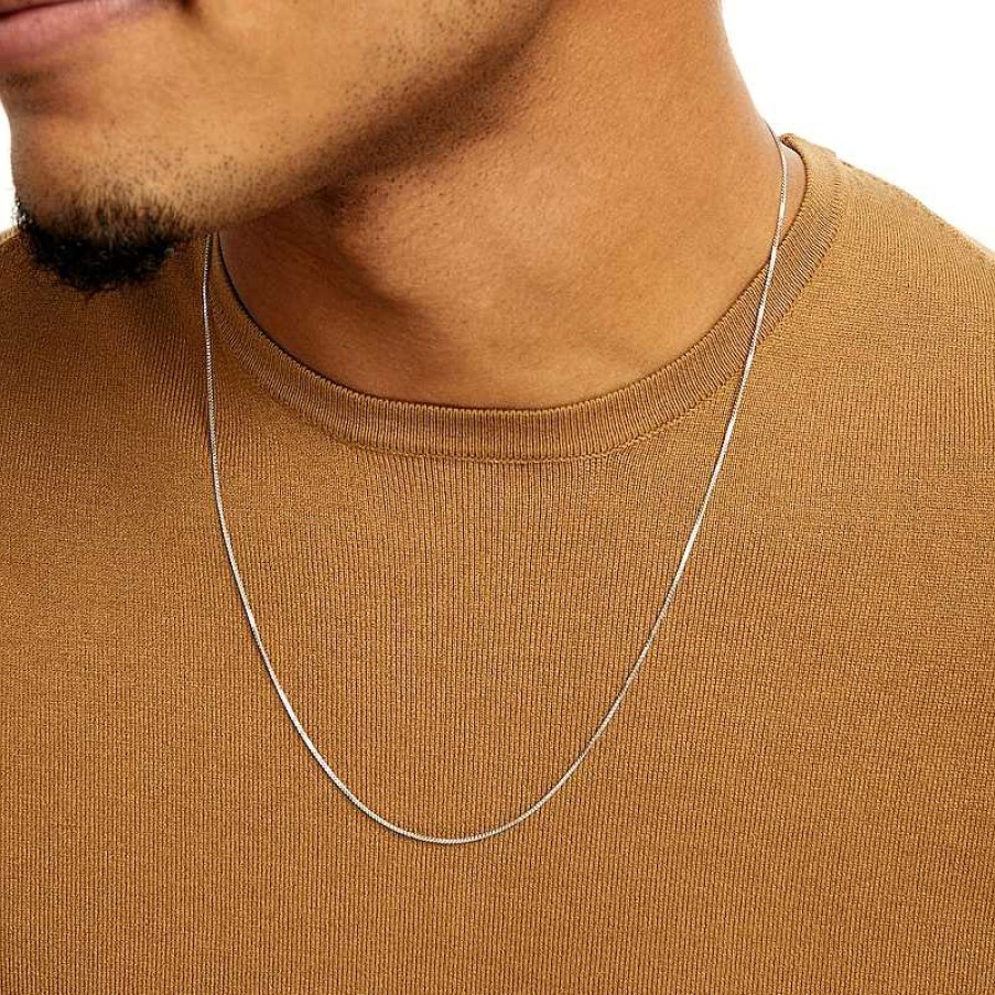 Banter Made In Italy 015 Gauge Box Chain Necklace In Solid Sterling Silver - 24" Necklaces