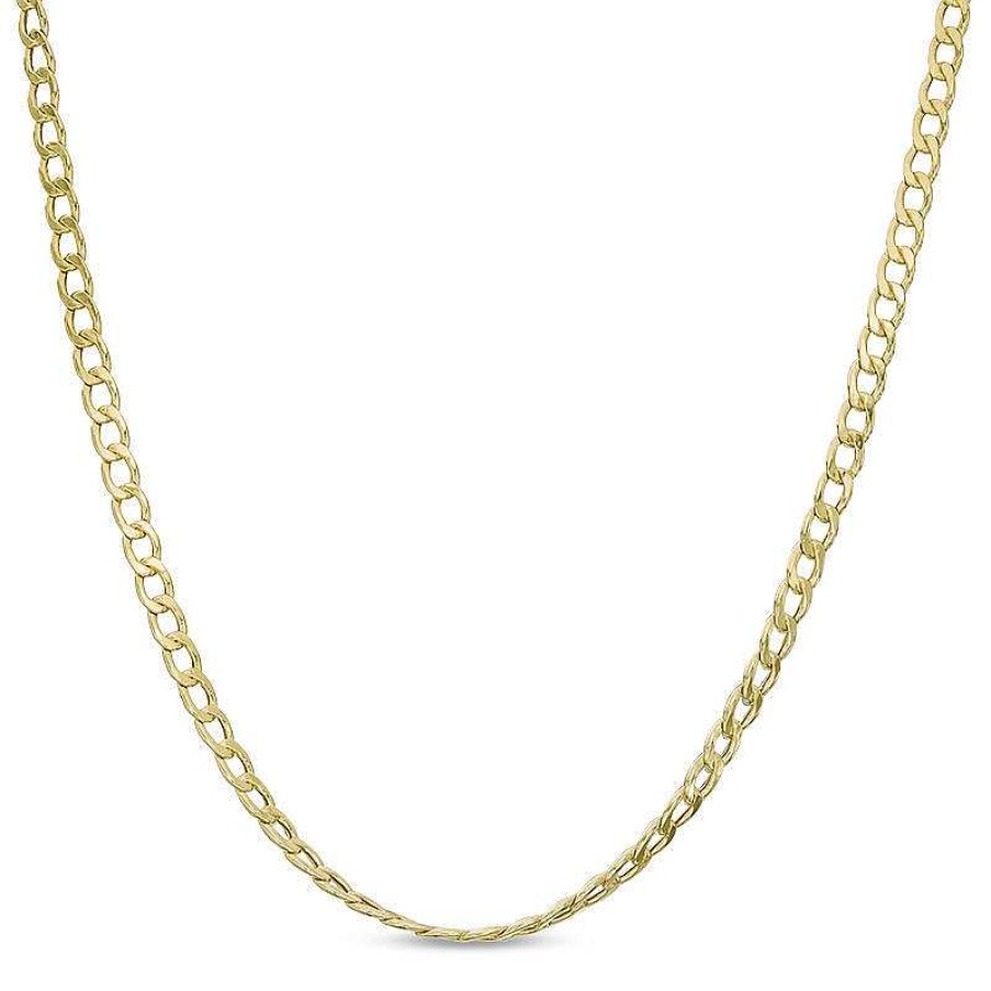 Banter Made In Italy 080 Gauge Air Solid Curb Chain Necklace In 10K Hollow Gold - 30" Necklaces