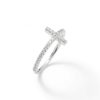 Banter Cubic Zirconia Sideways Cross Ring In Sterling Silver Rings