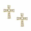 Banter Cubic Zirconia Cross Earrings In 10K Gold Earrings